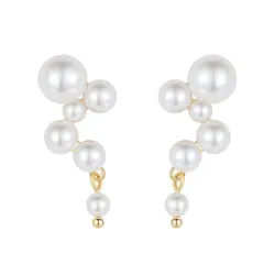 Nava Esen helmi korvarenkaat  kullattua hopeaa