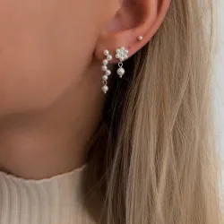 2 mm Nava Lily Petite helmi nappikorvakorut  hopea