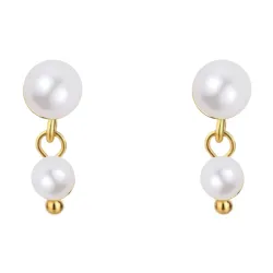 Nava Petal Petite helmi korvarenkaat  kullattua hopeaa