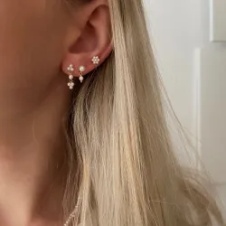 Nava Petal Petite helmi korvarenkaat  kullattua hopeaa