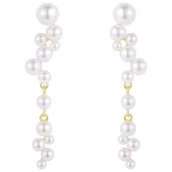 Nava Amun helmi korvarenkaat  kullattua hopeaa