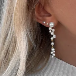 Nava Amun helmi korvarenkaat  kullattua hopeaa