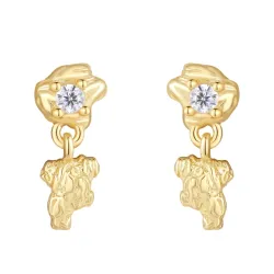 Nava Enya korvarenkaat  kullattua hopeaa valkoinen zirkoni