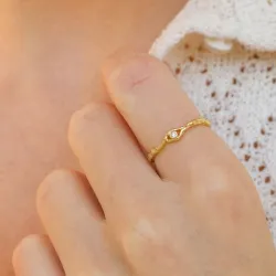 Nava Osiris säädettävissä sormus  kullattua hopeaa valkoinen zirkoni