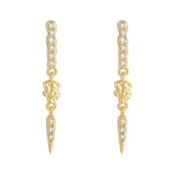 Nava Cleopatra korvarenkaat  kullattua hopeaa valkoinen zirkoni