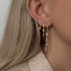 Nava Cleopatra korvarenkaat  kullattua hopeaa valkoinen zirkoni