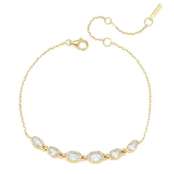 Nava Akhen rannekoru  kullattua hopeaa valkoinen zirkoni