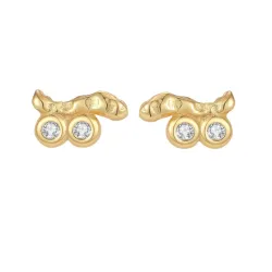 Nava Horea korvarenkaat  kullattua hopeaa valkoinen zirkoni