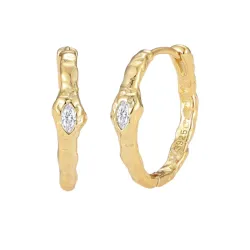 Nava Montu korvarenkaat  kullattua hopeaa valkoinen zirkoni