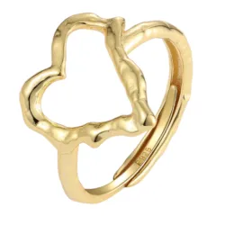 Nava Samoa sydän säädettävissä sormus  kullattua hopeaa