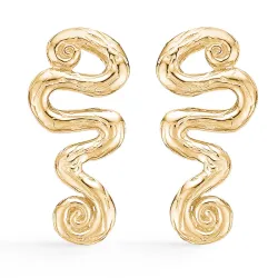 Studio Z Wave Mini nappikorvakorut  kullattua hopeaa