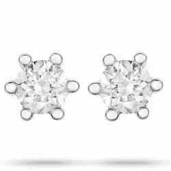 2 x 0,10 ct timantti solitaire-nappikorvakorut 14 karaatin valkokultaa kanssa timantti 