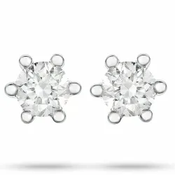 2 x 0,10 ct timantti solitaire-nappikorvakorut 14 karaatin valkokultaa kanssa timantti 