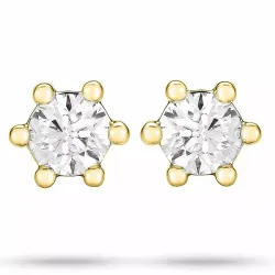 2 x 0,20 ct solitaire-nappikorvakorut 14 karaatin kultaa kanssa timantti 