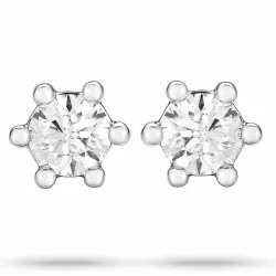 2 x 0,20 ct timantti solitaire-nappikorvakorut 14 karaatin valkokultaa kanssa timantti 