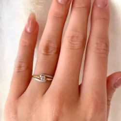 zirkoni sormus 9 karaatin kultaa 9 karaatin valkokultaa - Gold Collection