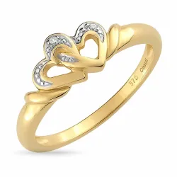 sydän zirkoni sormus 9 karaatin kultaa kanssa rodium - Gold Collection