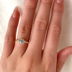valkoinen zirkoni sormus 9 karaatin kultaa - Gold Collection