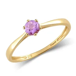 ametisti solitaire-sormus 9 karaatin kultaa - Gold Collection