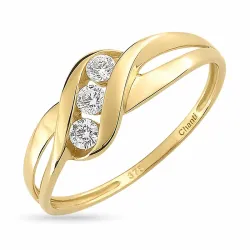 kiiltävä zirkoni kultasormus 9 karaatin kultaa - Gold Collection