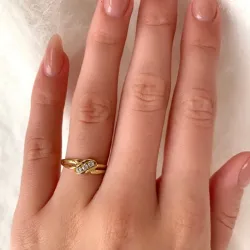 kiiltävä zirkoni kultasormus 9 karaatin kultaa - Gold Collection