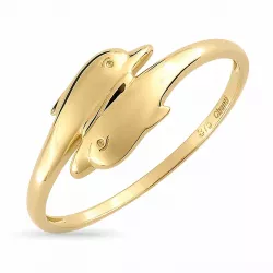 Yksinkertainen delfiini kulta sormus 9 karaatin kultaa