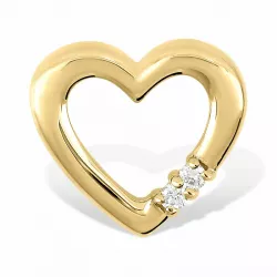 Sydän timantti riipus 9 karaatti kultaa 0,044 ct