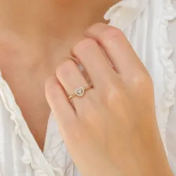 Sydänsormukset 14 karaatin kultaa 0,129 ct