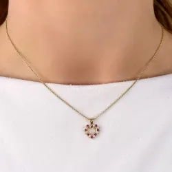sydän rubiini riipus 14 karaatti kultaa 0,13 ct 0,20 ct
