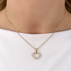 sydän riipus 14 karaatti kultaa 0,39 ct