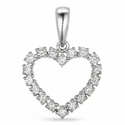 Sydän timanttiriipus 14 karaatti valkokultaa 0,39 ct