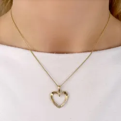 sydän timanttiriipus 14 karaatti kultaa 0,08 ct