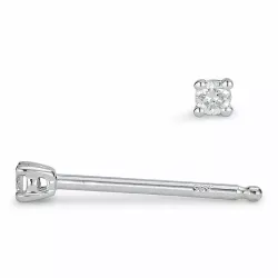 2 x 0,02 ct solitaire-nappikorvakorut 14 karaatin valkokultaa kanssa timantti