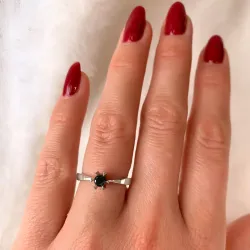 0,20 ct musta solitaire-sormus 14 karaatin valkokultaa 0,21 ct