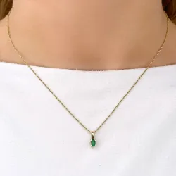 smaragdi riipus 14 karaatti kultaa 0,26 ct