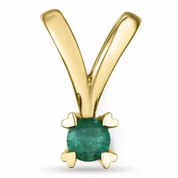 vihreä smaragdi riipus 14 karaatti kultaa 0,22 ct