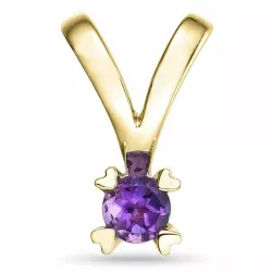 sydän lila ametisti riipus 14 karaatti kultaa 0,22 ct