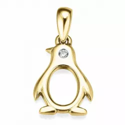 pingviini timantti kultariipus 14 karaatti kultaa 0,01 ct