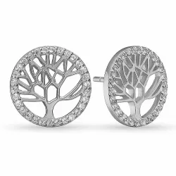 10 mm aagaard elämänpuu korvarenkaat  hopeaa valkoinen zirkoni