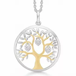 Støvring Design elämänpuu zirkoni kaulaketju, jossa on riipus  hopea kullattua hopeaa valkoinen zirkoni