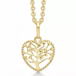 Støvring Design elämänpuu riipus jossa on ketju  8 karaatin kultaa Kullattu hopeakaulaketju