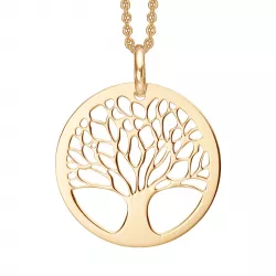Støvring Design elämänpuu riipus jossa on ketju  kullattua hopeaa