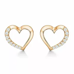 Støvring Design sydän korvarenkaat  kullattua hopeaa valkoinen zirkoni