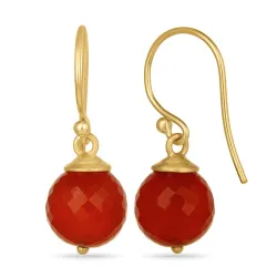 pyöreitä onyx korvarenkaat  kullattua hopeaa - Loom Stones