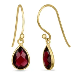 granaatti korvarenkaat  kullattua hopeaa - Loom Stones