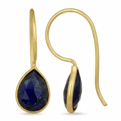 pitkät pisara korvarenkaat  kullattua hopeaa - Loom Stones