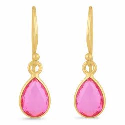 pitkät pisara korvarenkaat  kullattu hopea - Loom Stones