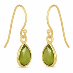 pisara peridootti korvarenkaat  kullattu hopea