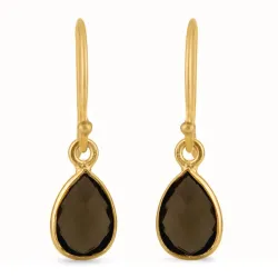 pisara savunvärinen kvartsi korvarenkaat  kullattu hopea - Loom Stones