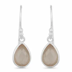 pitkät roosa kvartsi korvarenkaat  hopea - Loom Stones